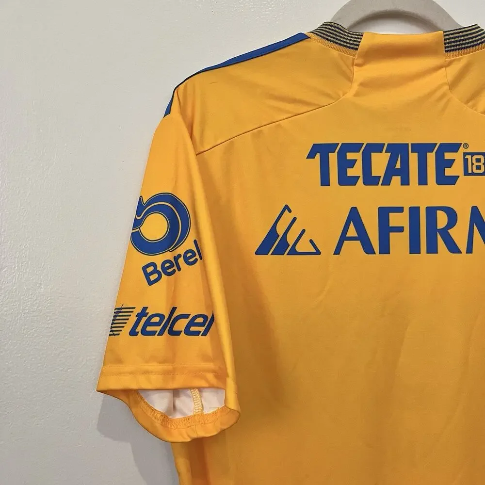 2023 Adidas Monterrey Tigres UANL Home Yellow Blue Soccer Jersey Cemex Rare Sz L